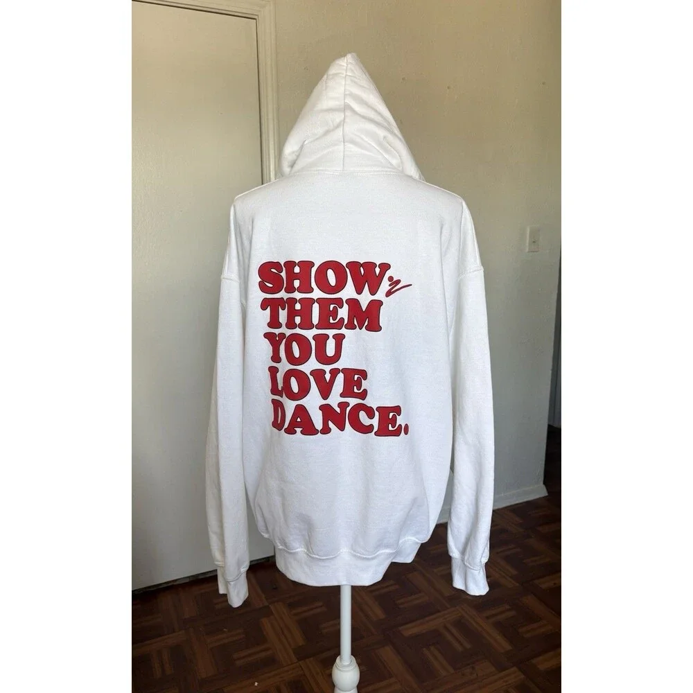 Gildan Unisex Adult Heavy Blend White “ Show Then You Love Dance “ Hoodie Size L